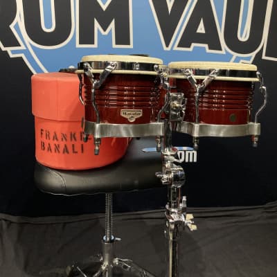 Frankie Banali's (Quiet Riot) M201-ABW LP Matador Wood Bongos, with Stand and Stenciled Case! - Almond Brown/Chrome image 1