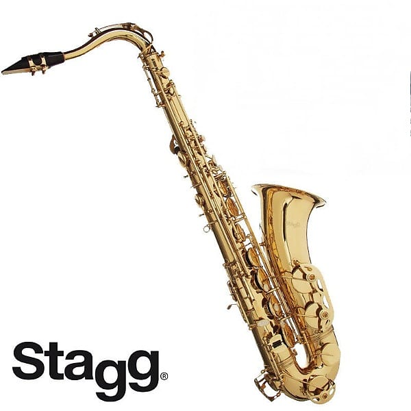 Stagg WS-TS215 Key of Bb Tenor Saxophone w/Soft Case, Mouthpiece, Reed, Ligature, Cap, Swab & Gloves image 1