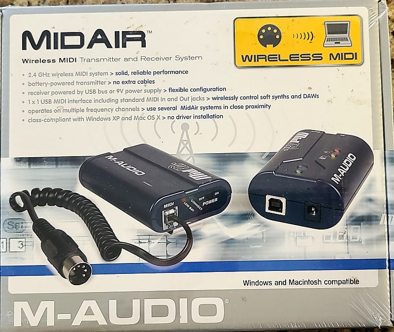 MAudio MidAIR Wireless MIDI Transmitter & Receiver System Reverb