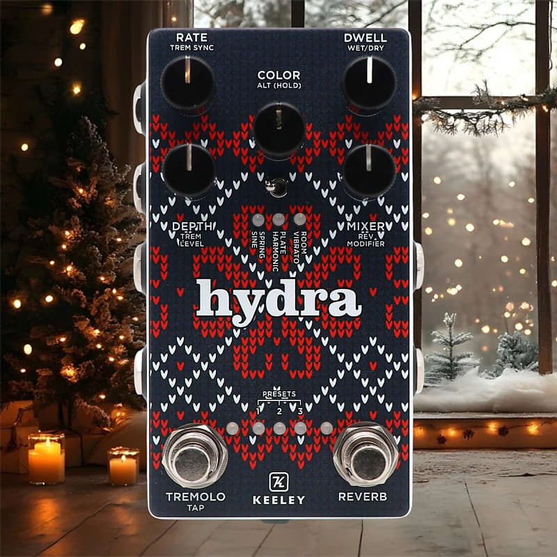 Keeley Hydra Stereo Reverb Tremolo Pedal IN AN UGLY XMAS