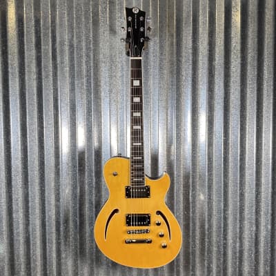 Reverend Limited Edition Roundhouse Semi Hollow Body Archtop Vintage Clear Natural Guitar #19 Blem image 2