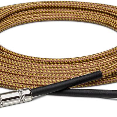 Hosa - GTR-518R - Tweed Mono 1/4" Male to 1/4" Angled Male Guitar Cable - 18 ft. image 1