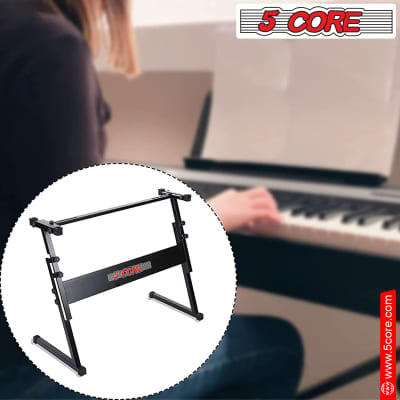 5 Core Piano Keyboard Stand 1 Piece for 61 or 54 Keys Black Height Adjustable Z Stand Casio Midi controller Stand  KS Z1 image 9