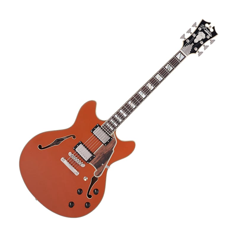 D'Angelico DADDCRUSSNS Deluxe DC Limited Edition Semi-hollowbody Electric Guitar, Rust image 1