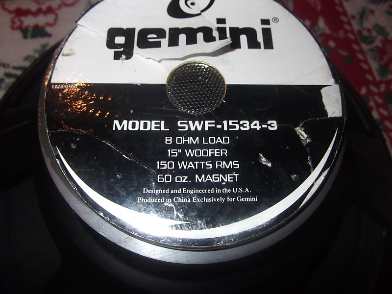 Top Vintage 15” Gemini 150Watt Woofer @8ohms