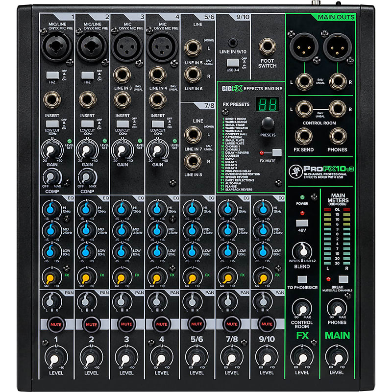 Mackie ProFX10V3 10 Channel Professional Effects Mixer with USB image 1