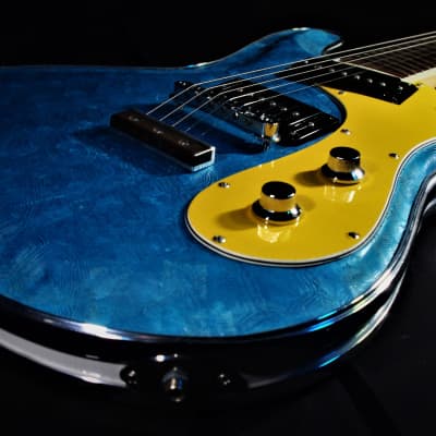 Lowell El Daga 2005 Blue Reptile Leather Mosrite Ventures style. Only one. Non Fungible Token. RARE. image 13
