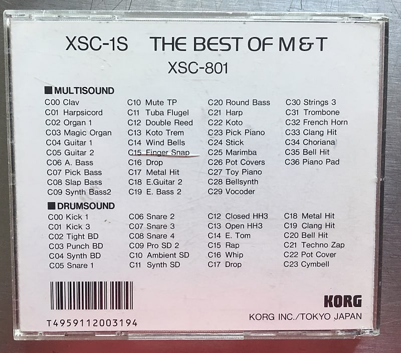 Korg Korg 01W Best of M&T cards