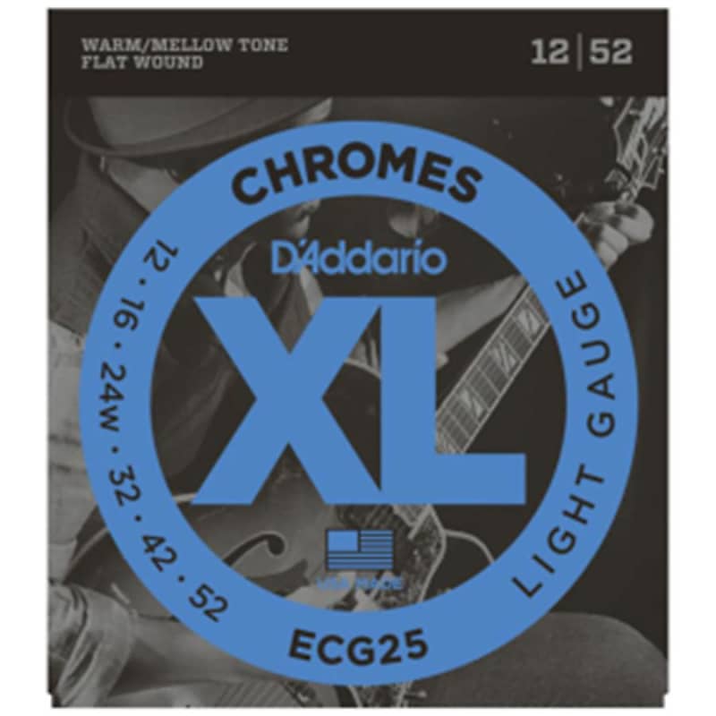 D'Addario ECG25 Chromes Flatwound Guitar Strings - 12-52 image 1