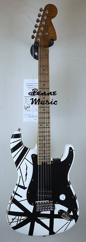 EVH Striped Series 78 Eruption Relic White with Black Stripes | Reverb