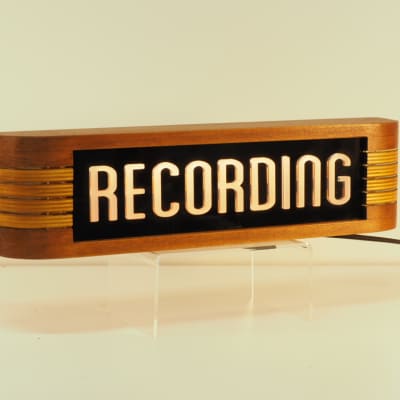 Studio Warning Sign, 14", "Recording", Black BG image 2