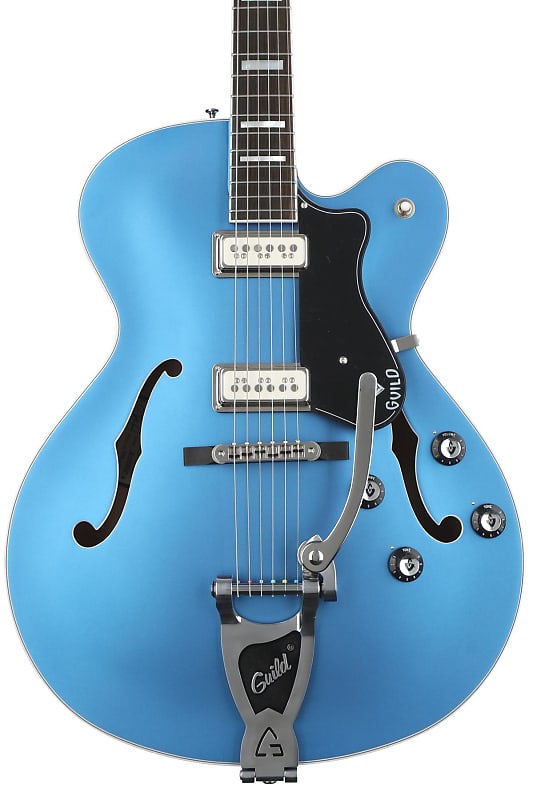 Guild X-175 Manhattan Special Hollowbody Electric Guitar - Malibu Blue image 1