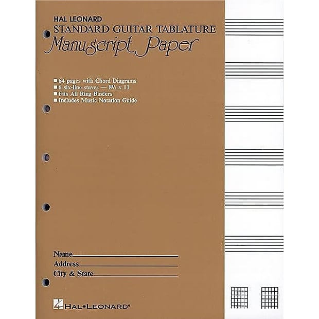 Guitar Tablature Manuscript Paper - Standard, Manuscript Paper image 1