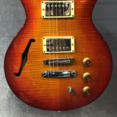 Hamer Artist 59 *RARE* N.O.S. - U.S.A. Made Flame Top Semi-hollow Electric Guitar w/ Case 1997 Burst image 4