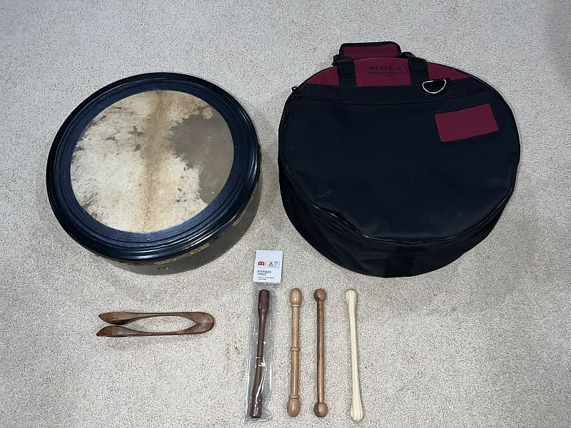 2022 Michael Vignoles 16"x5.5" Hand Tunable Bodhran Aqua Reverb