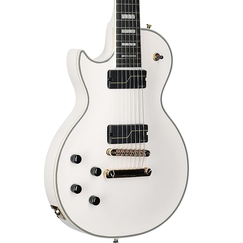 Epiphone Matt Heafy Les Paul Custom Origins Electric Guitar, Left-Handed 7-String (with Case), Bone White image 1