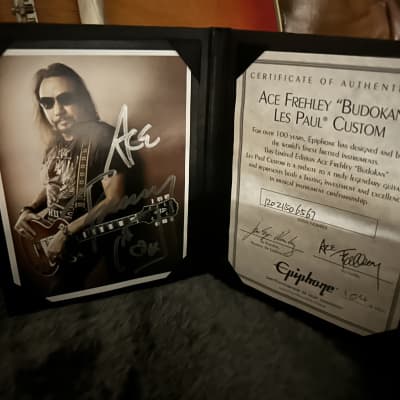 Epiphone Ace Frehley Signature "Budokan" Les Paul Custom 2012 - Faded Cherry Sunburst w/ signed extra!! image 3