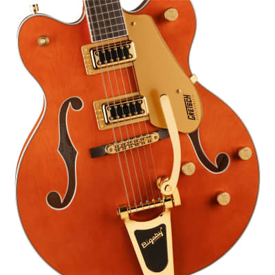 Gretsch G5422TG Electromatic Classic Hollow Body Double-Cut Bigsby Gold Hardware Electric Guitar, Orange Stain image 11