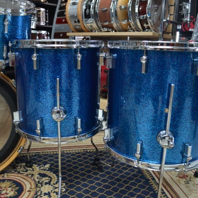 Sonor 3007/Special Edition Maple Blue Sparkle Lacquer Drum