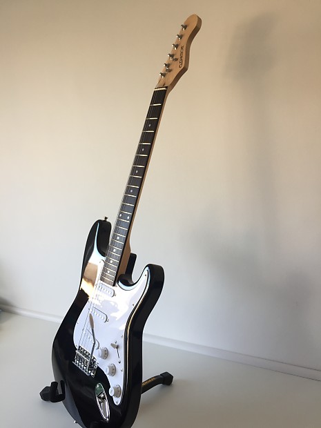 Elevation Elevation Strat 6 String Electric Guitar Black White