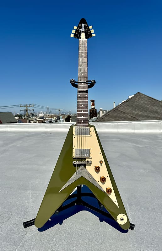 Gibson Custom Shop '59 Flying V VOS - Olive Drab Green | Reverb