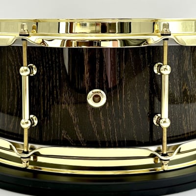 Kings Custom Drums Black & Gold Oak Stave Snare (5.75" x 14") 2024 - High Gloss Lacquer image 11