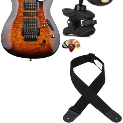 Ibanez S670QM Electric Guitar - Dragon Eye Burst  Bundle with Snark ST-8 Super Tight Chromatic Tuner... (4 Items) for sale