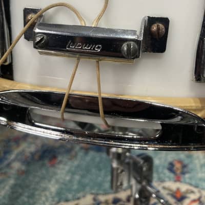 Ludwig 14x5" Vistalite, Blue and Olive Badge, Snare Drum 1970s - Black / White 2 Band Swirl image 15
