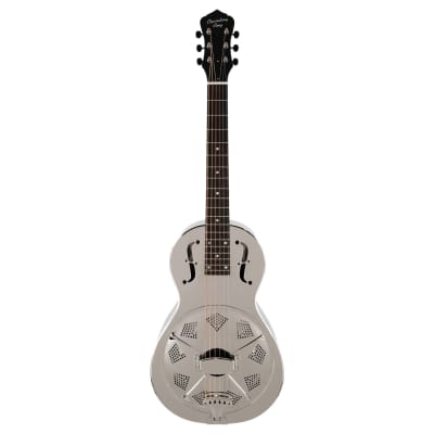 Recording King RM-993 Metal Body Parlor Resonator Acoustic Guitar Nickel Plated image 2