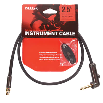 D'Addario PW-WGRA-02 Planet Waves Wireless Transmitter Right Angle Instrument Cable - 2.5'