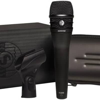 Shure KSM8 Dualdyne Vocal Microphone - Cardioid Dynamic Mic with 2 Ultra Thin Diaphragms and Reverse Airflow Technology for Unmatched Control of Proximity Effect, Presence Peaks, and Bleed - Black image 2