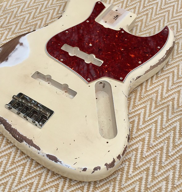 MJT JBT Fender Style Body Jazz Bass 2016 Vintage White | Reverb