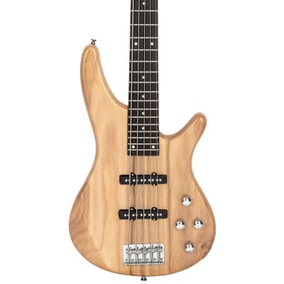 Glarry GIB Electric 5 String Bass Guitar Full Size SS Pick-up Burlywood image 3
