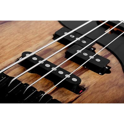 Schecter Guitar Research Model-T 4 Exotic Black Limba Electric Bass Satin Natural 2832 image 8