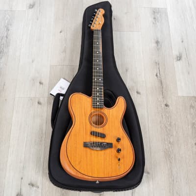 Fender American Acoustasonic Mahogany Telecaster Guitar, Ebony Board, Natural image 12