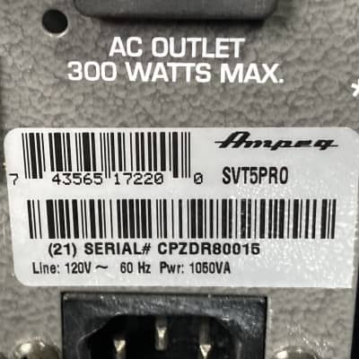 Ampeg Tom Hamilton's Aerosmith, SVT-5 Pro, 2 Channel 1000 Watt Bass Amplifier B (#12) image 18