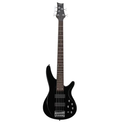 Glarry 44 Inch GIB 5 String H-H Pickup Laurel Wood Fingerboard Electric Bass Guitar with Bag and other Accessories 2020s - Black image 11
