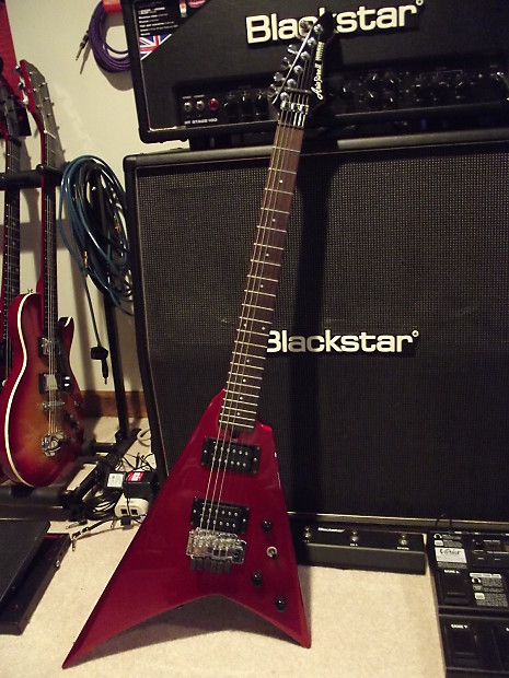1985 MIJ Aria Pro II Ironman Standard Blood Red V Guitar