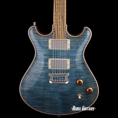 Knaggs Guitars Keya in Blue Marlin with T1 Top & Back w/ Pale Moon Ebony Fretboard image 2