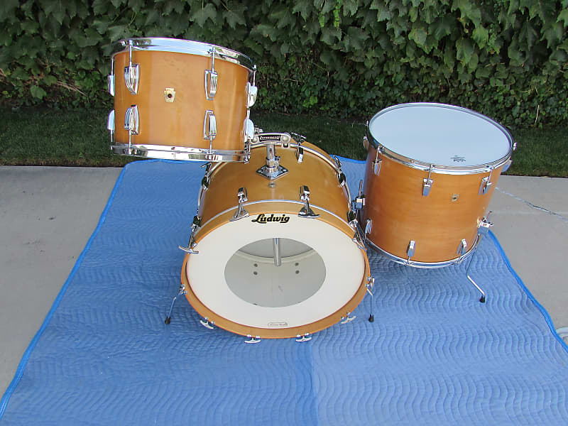 1968 LUDWIG MAPLE DRUM SET. 22", 18", 13" Reverb