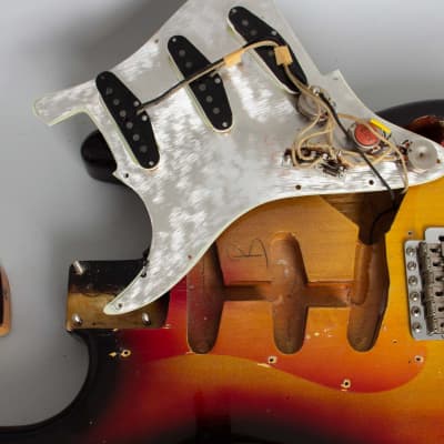 Fender  Stratocaster Solid Body Electric Guitar (1963), ser. #L20428, blonde tolex hard shell case. image 20
