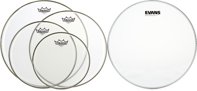 Remo Ambassador Clear 4-piece Tom Pack - 10/12/14/16 Inch | Reverb