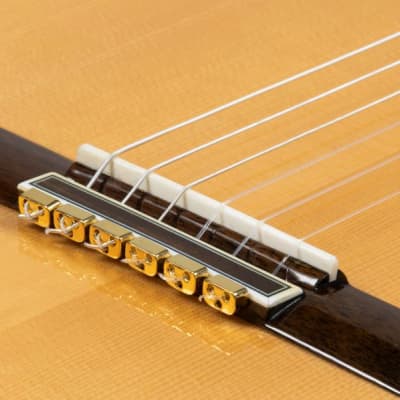 Golden Metal Guitar Bridge Beads String Tie Classical Flamenco