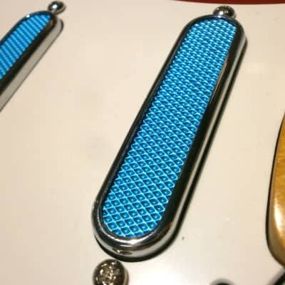 Stratocaster FOIL Pickups SET Blue Hand Wound Strat Custom by Q pickups image 4