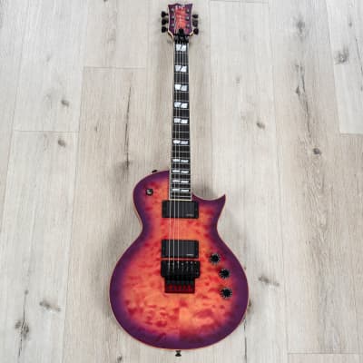 ESP USA Eclipse FR Guitar, Floyd Rose, EMG 81-X / 85-X, Quilt Cranberry Burst image 3
