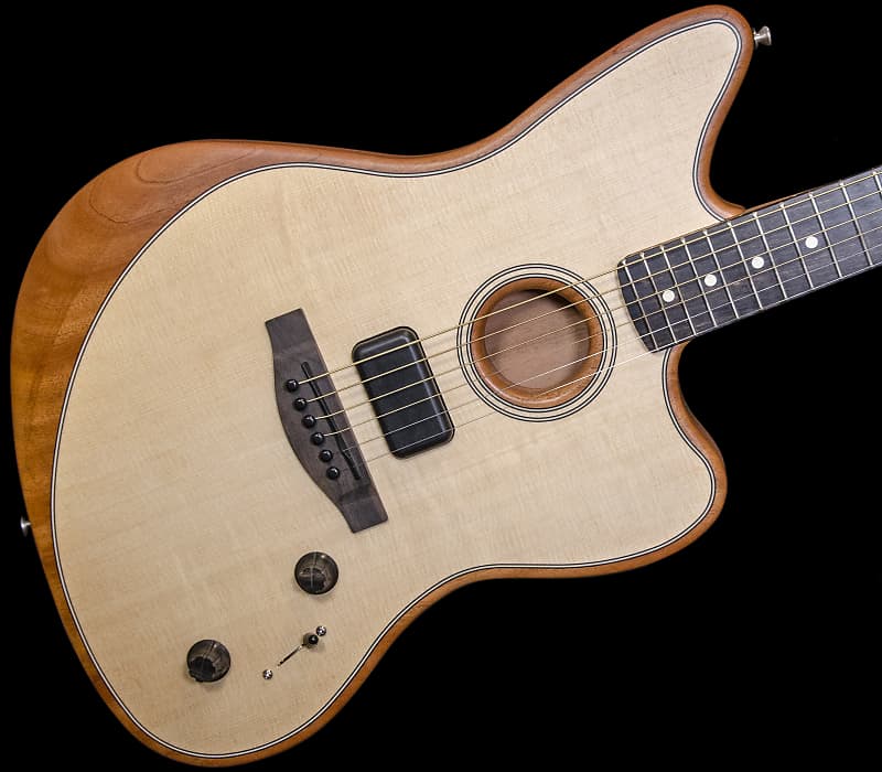 Fender American Acoustasonic Jazzmaster Acoustic/Electric Guitar 2022 Natural w/ Gig Bag image 1
