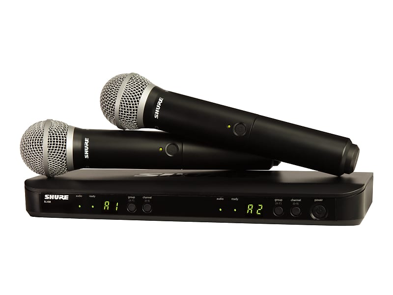 Shure BLX288/PG58 Dual Channel Wireless Handheld Microphone System - H9 Band Authorized Dealer Free Shipping! image 1