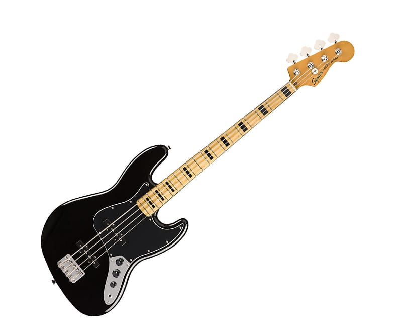 Used Squier Classic Vibe '70s Jazz Bass - Black w/ Maple FB image 1