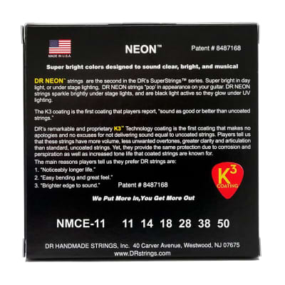 DR Strings Hi-Def Neon Multi-Color Colored Electric Guitar Strings: Heavy 11-50 image 4