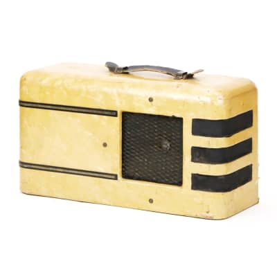 1936 Oahu Melody King by Dickerson Vintage Original Yellow Pearloid Bronson Lap Steel Electric Guitar Small Combo Amplifier Serviced by Mark Sampson of Matchless image 2